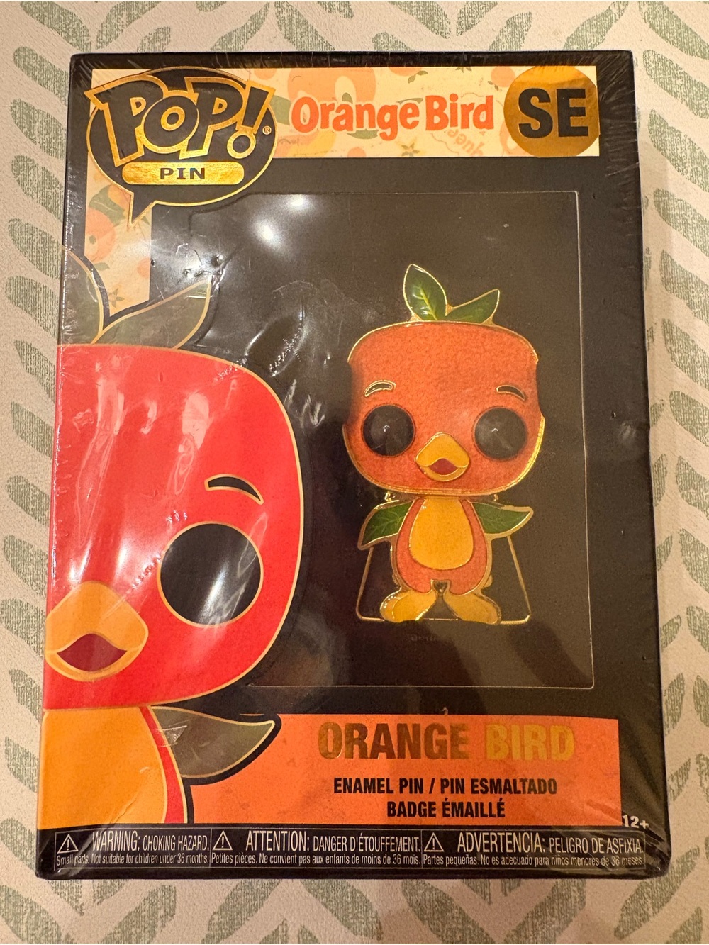 Funko Orange Bird SE Enamel Pin with Green and Gold Accents